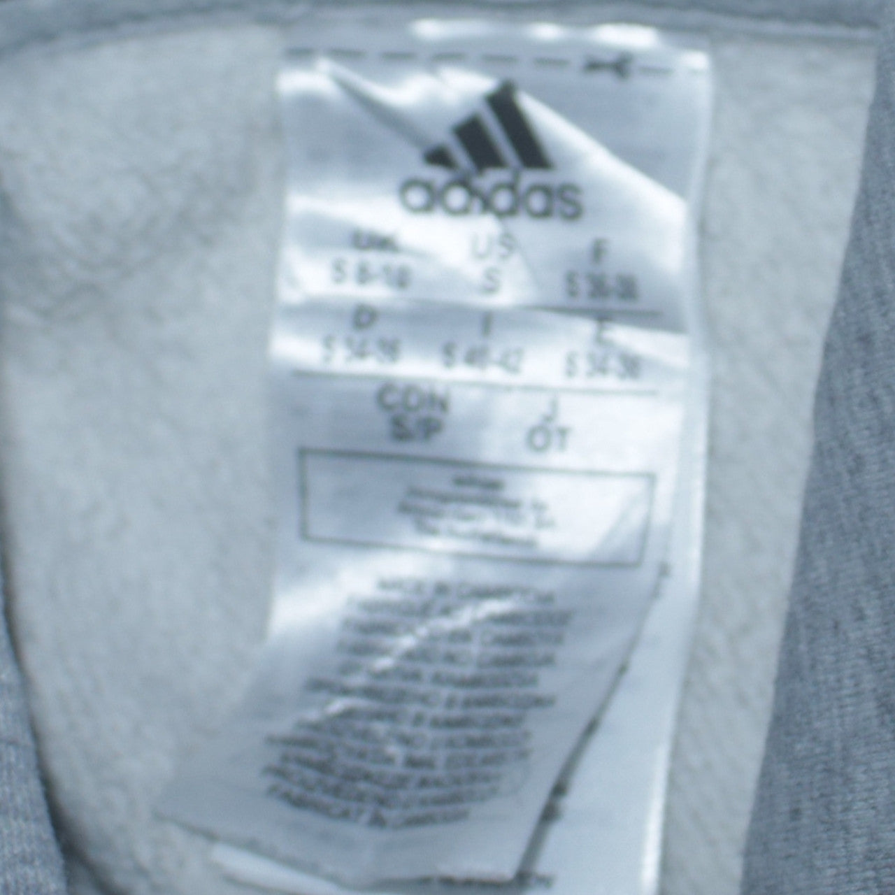 Adidas Womens Grey Pullover Hoodie Small Cotton Blend Logo Sweatshirt
