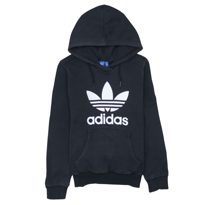 Adidas Women Black Hoodie UK 12 Pullover Hooded Sweatshirt