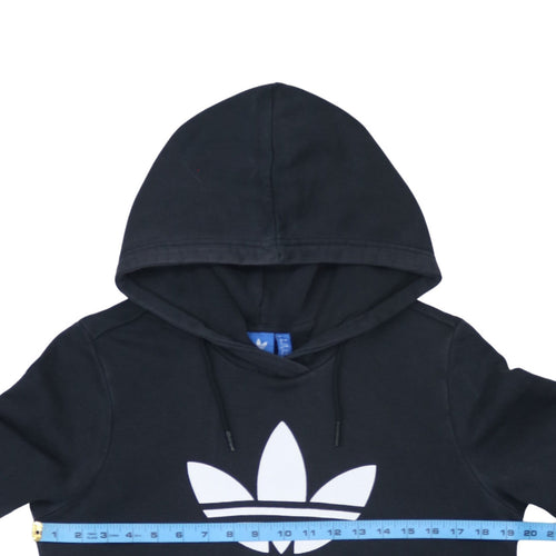 Adidas Women Black Hoodie UK 12 Pullover Hooded Sweatshirt