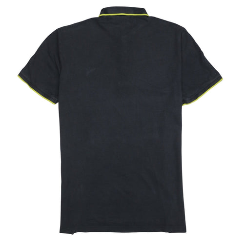 Puma Men's Black Short Sleeve Polo Shirt Size L Cotton Blend