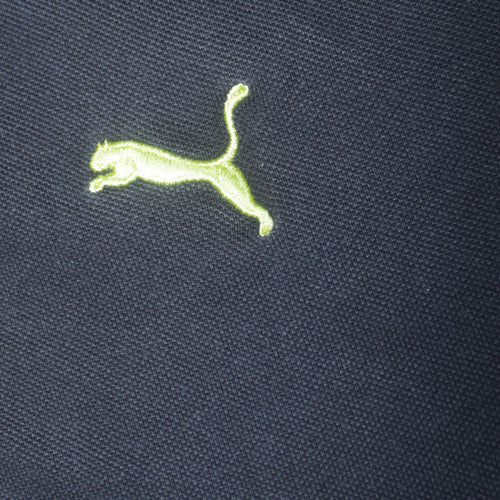 Puma Men's Black Short Sleeve Polo Shirt Size L Cotton Blend