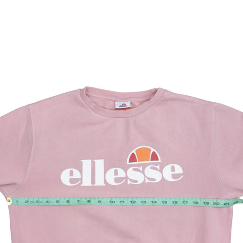 Ellesse Womens Pink Logo Crew Neck Sweatshirt Size 12