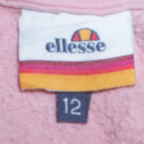 Ellesse Womens Pink Logo Crew Neck Sweatshirt Size 12