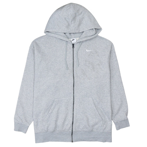 Nike Men's Grey Full Zip Hoodie 2XL Regular Fit Cotton Blend