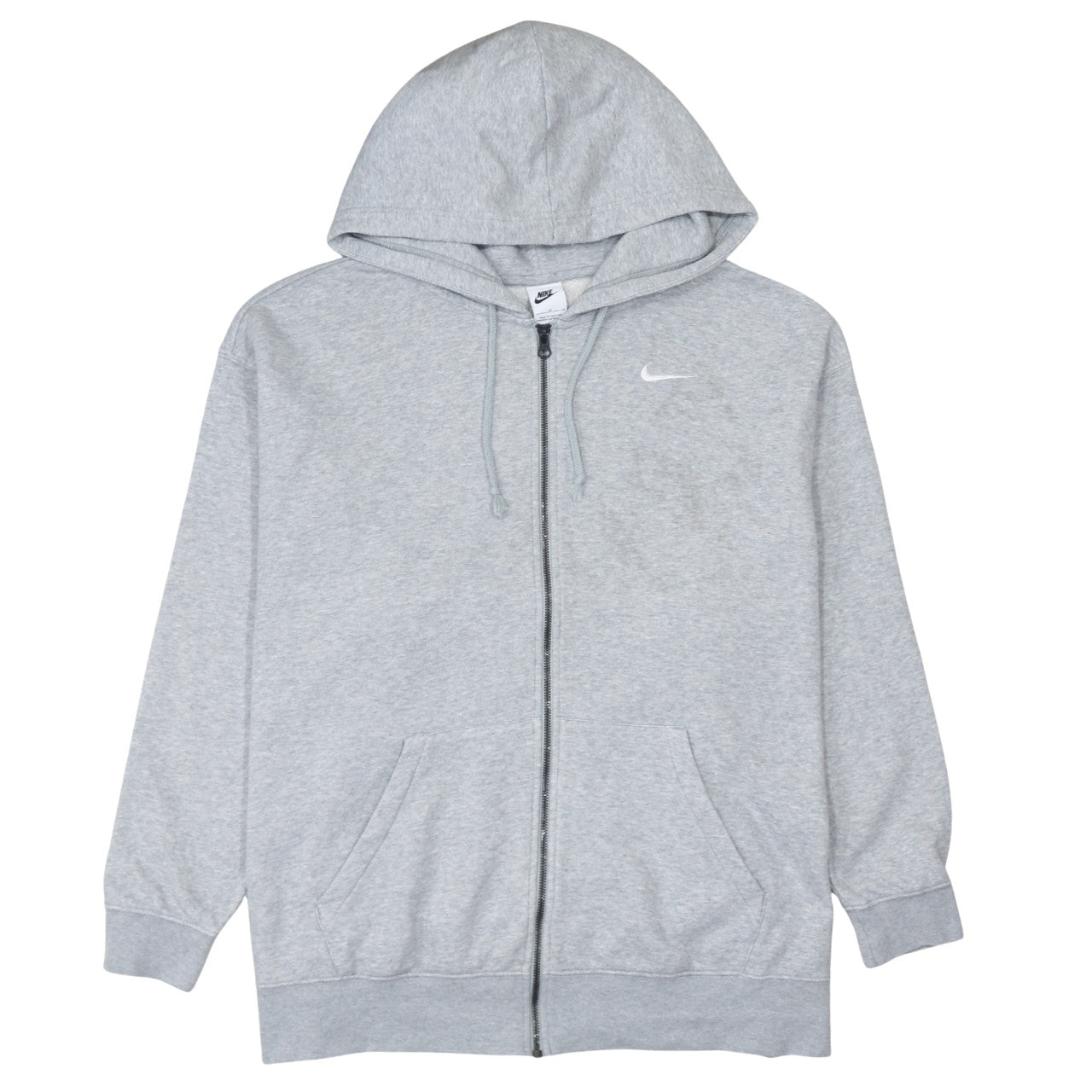 Nike Men's Grey Full Zip Hoodie 2XL Regular Fit Cotton Blend