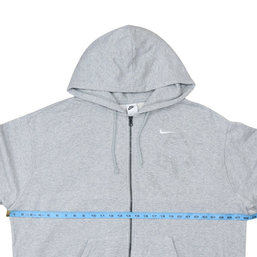 Nike Men's Grey Full Zip Hoodie 2XL Regular Fit Cotton Blend