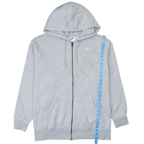 Nike Men's Grey Full Zip Hoodie 2XL Regular Fit Cotton Blend
