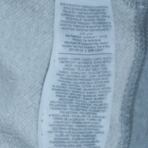Nike Men's Grey Full Zip Hoodie 2XL Regular Fit Cotton Blend