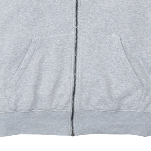 Nike Men's Grey Full Zip Hoodie 2XL Regular Fit Cotton Blend