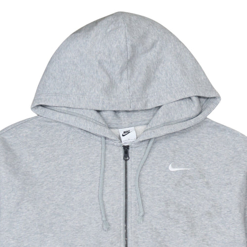 Nike Men's Grey Full Zip Hoodie 2XL Regular Fit Cotton Blend
