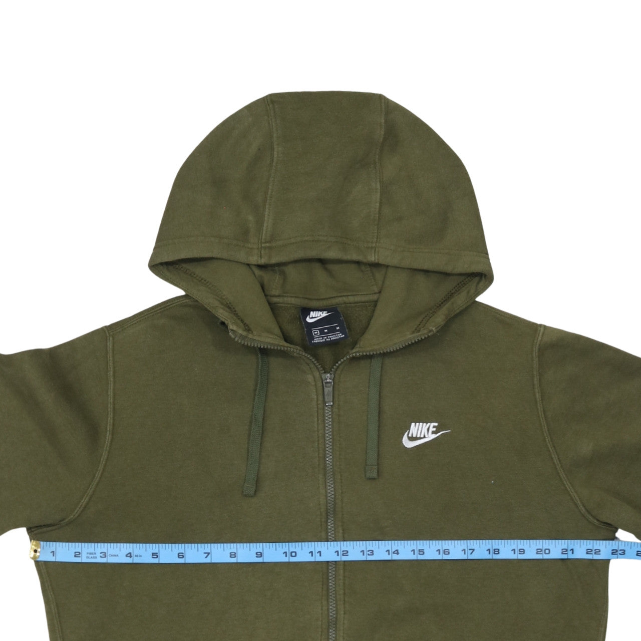 Nike Men's Green Full Zip Hoodie Size M Regular Fit Fleece
