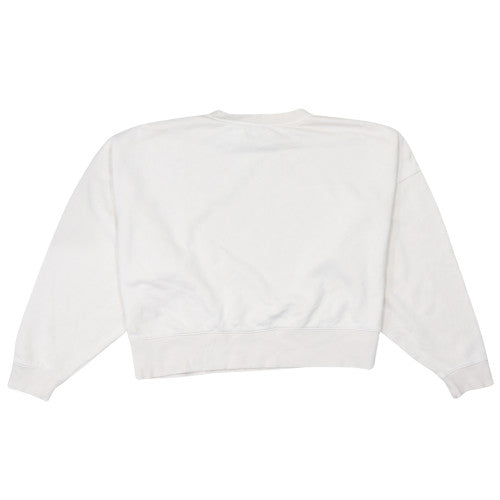 Adidas Women White Crew Neck Cotton Pullover Sweatshirt Size 10