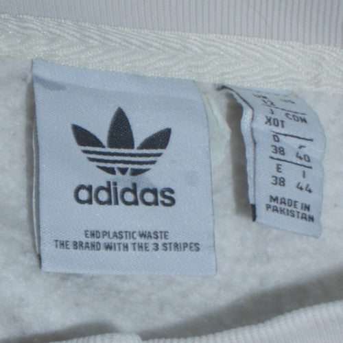 Adidas Women White Crew Neck Cotton Pullover Sweatshirt Size 10