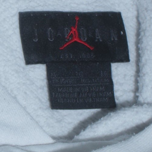 Jordan Boys White XL Pullover Fleece Hoodie with Logo