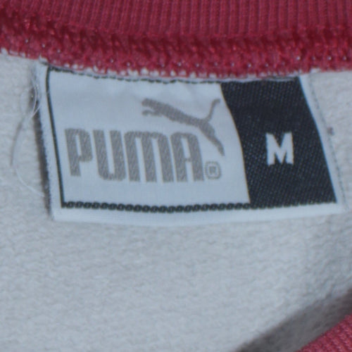 Puma Men's White & Red Crew Neck Pullover Sweatshirt M