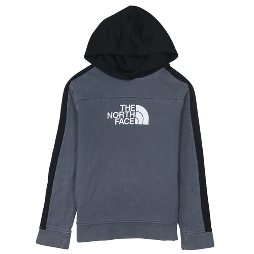 The North Face Boys Grey Pullover Hoodie L Logo Hooded Sweatshirt