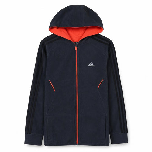 Adidas Boys Black Full Zip Hoodie Jacket Size 14-15 Years