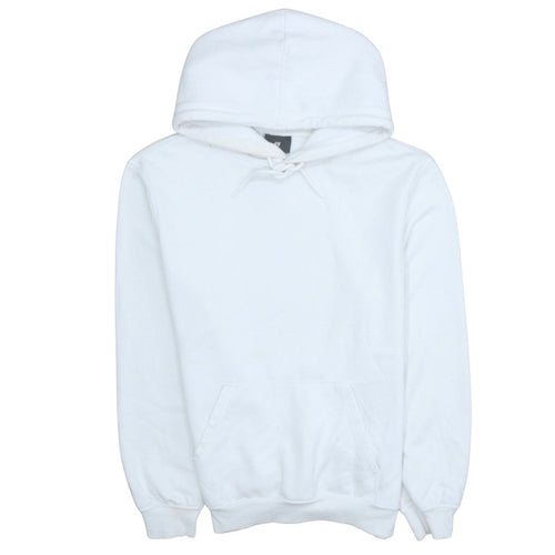 H&M Men's White Relaxed Fit Pullover Hoodie M