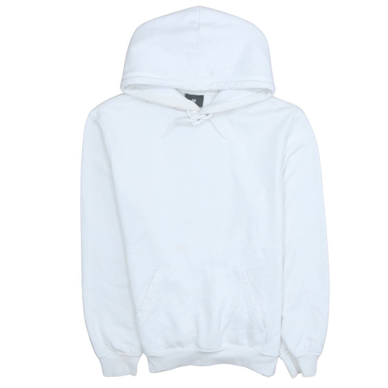 H&M Men's White Relaxed Fit Pullover Hoodie M