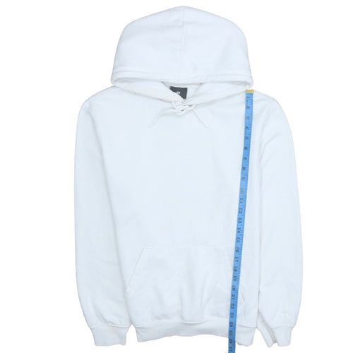 H&M Men's White Relaxed Fit Pullover Hoodie M