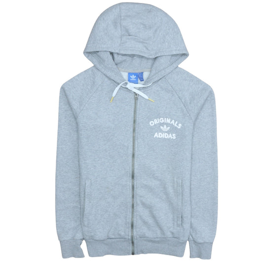 Adidas Originals Women's Grey Full Zip Hoodie UK 12