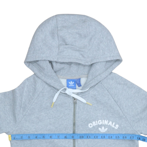 Adidas Originals Women's Grey Full Zip Hoodie UK 12
