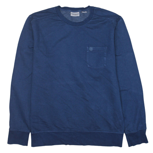 Timberland Men's Blue Cotton Crew Neck Pullover Sweatshirt M