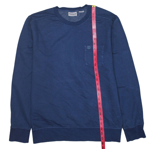 Timberland Men's Blue Cotton Crew Neck Pullover Sweatshirt M