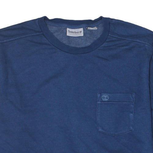 Timberland Men's Blue Cotton Crew Neck Pullover Sweatshirt M