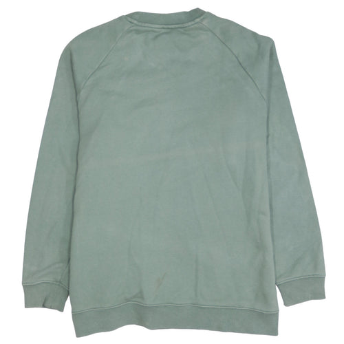 Adidas Women Khaki Green Crew Neck Sweatshirt Size 10 Relaxed Fit