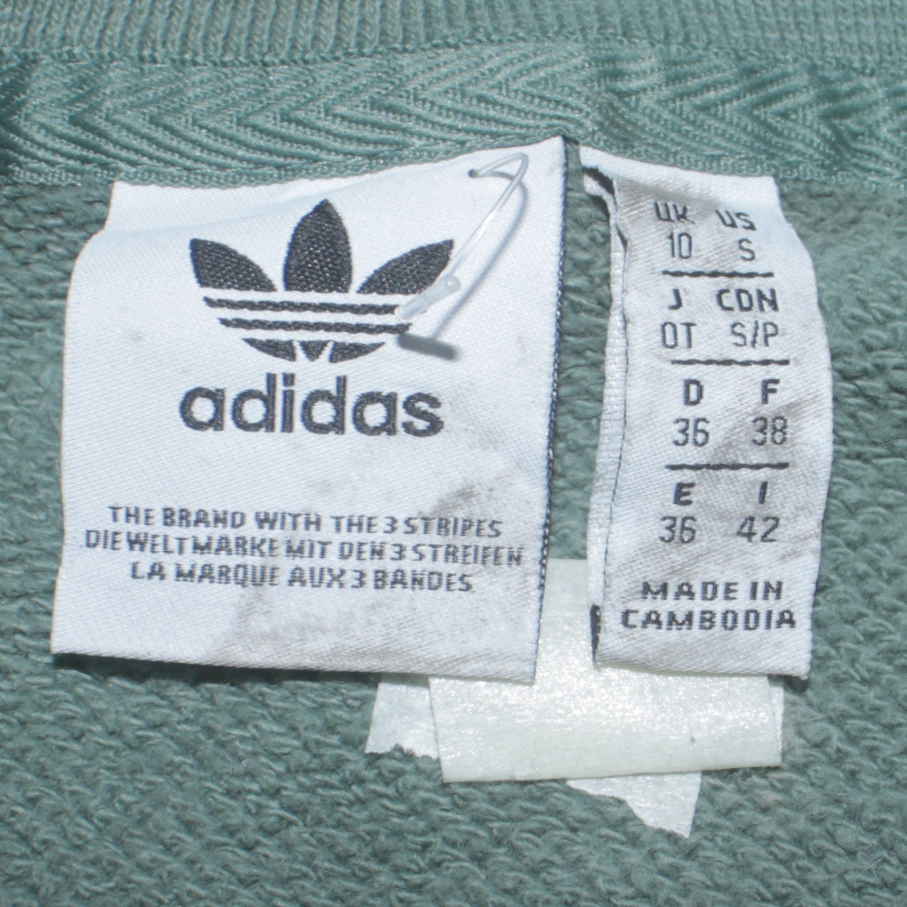 Adidas Women Khaki Green Crew Neck Sweatshirt Size 10 Relaxed Fit