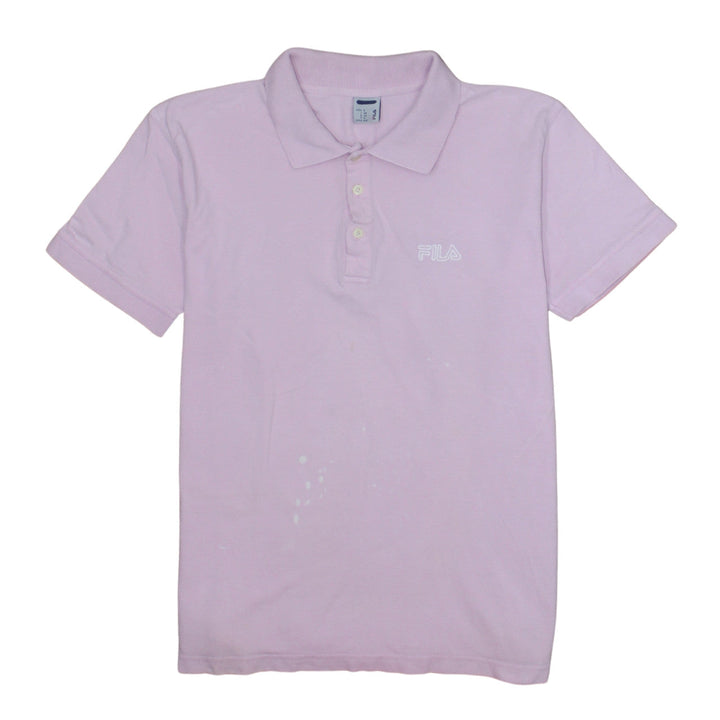 FILA Mens Pink Polo Shirt Size S Short Sleeve Cotton Logo