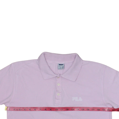 FILA Mens Pink Polo Shirt Size S Short Sleeve Cotton Logo