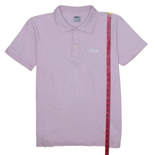 FILA Mens Pink Polo Shirt Size S Short Sleeve Cotton Logo