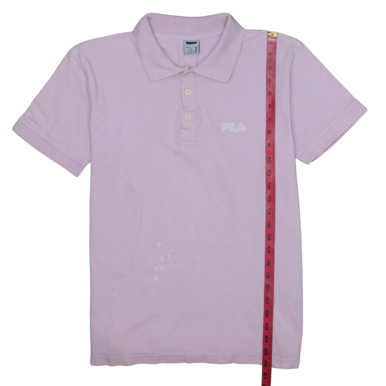 FILA Mens Pink Polo Shirt Size S Short Sleeve Cotton Logo