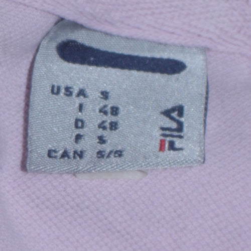 FILA Mens Pink Polo Shirt Size S Short Sleeve Cotton Logo