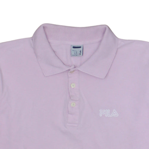 FILA Mens Pink Polo Shirt Size S Short Sleeve Cotton Logo