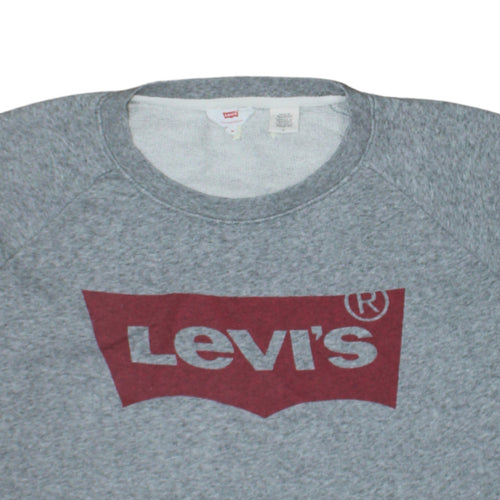 Levi's Men's Grey Logo Pullover Sweatshirt Size M