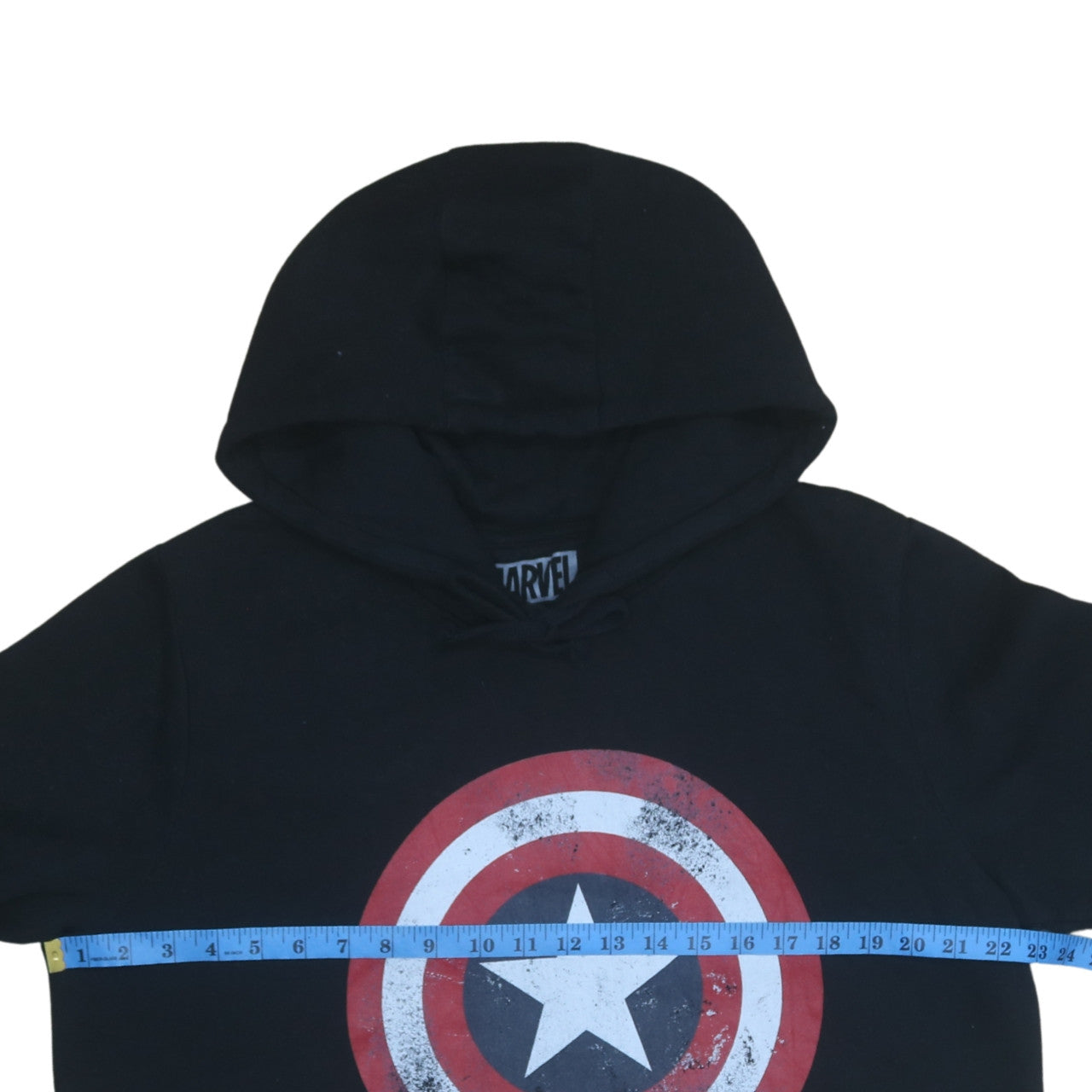 Marvel Men’s Black XL Pullover Hoodie Captain America Logo