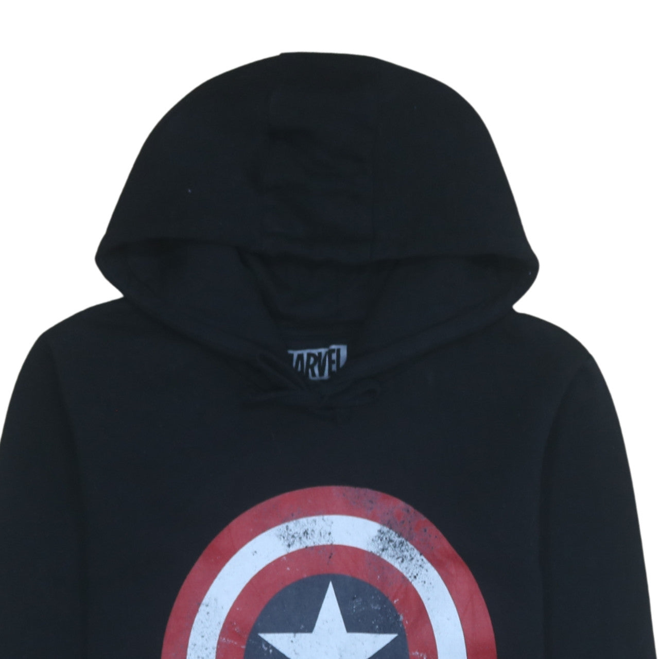 Marvel Men’s Black XL Pullover Hoodie Captain America Logo