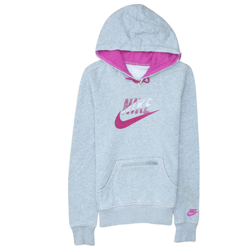 Nike Womens Grey Pink Hoodie XS Pullover Sportswear Sweatshirt