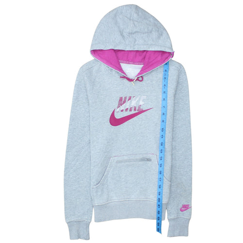 Nike Womens Grey Pink Hoodie XS Pullover Sportswear Sweatshirt