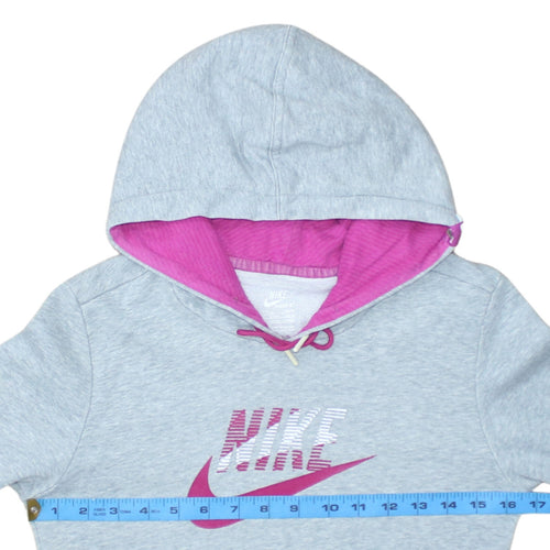 Nike Womens Grey Pink Hoodie XS Pullover Sportswear Sweatshirt