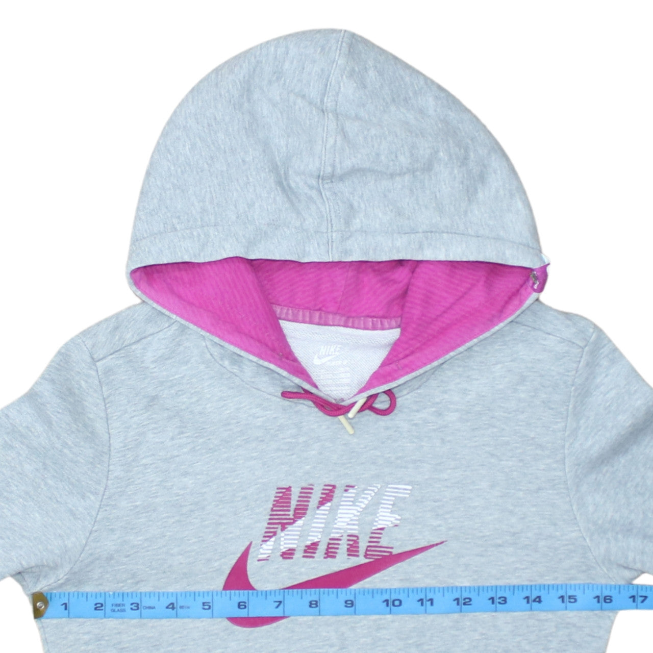 Nike Womens Grey Pink Hoodie XS Pullover Sportswear Sweatshirt