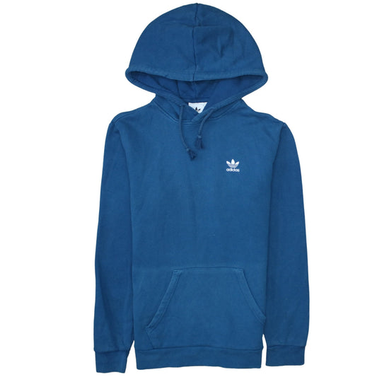Adidas Mens Blue Pullover Hoodie S Cotton Blend Casual Sweatshirt