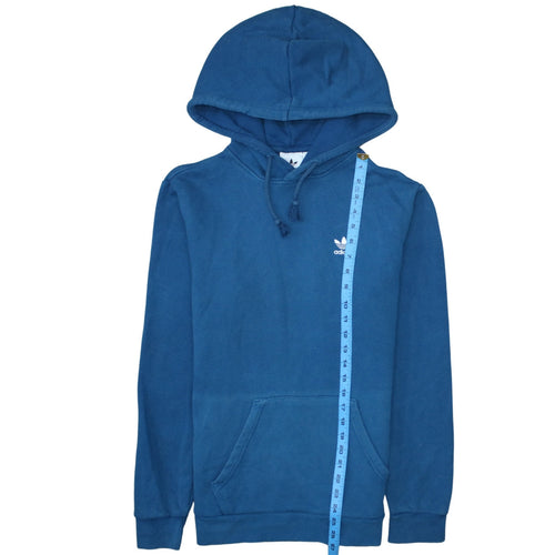 Adidas Mens Blue Pullover Hoodie S Cotton Blend Casual Sweatshirt