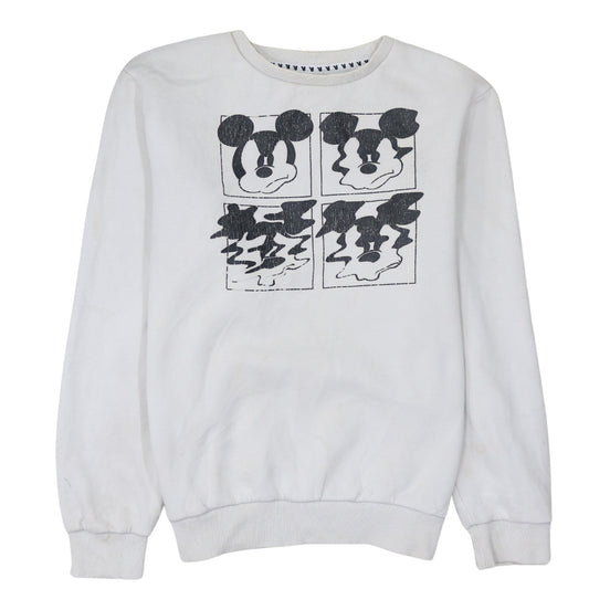 Disney x Primark Women White Mickey Mouse Sweatshirt L Cotton