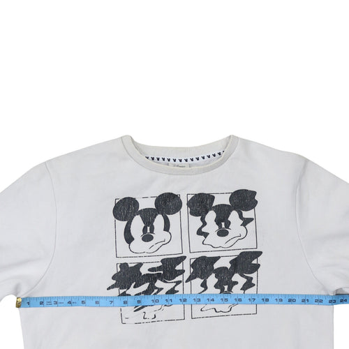 Disney x Primark Women White Mickey Mouse Sweatshirt L Cotton