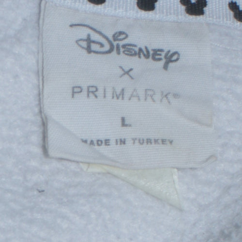 Disney x Primark Women White Mickey Mouse Sweatshirt L Cotton