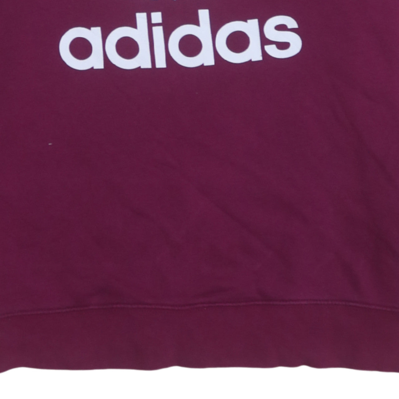 Adidas Womens Burgundy Crew Neck Sweatshirt UK 6 Logo Pullover